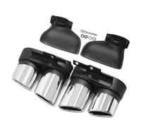 JBPIHZT For A6 A7 C8 2019 2020 2021 2022 2023 2024 Exhaust Upgrade S6 S7 Stainless Steel Black Muffler Tip Exhaust System(Silver+cover)