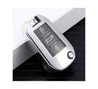 JBPIHZT For C4 TPU Car Styling Key Cover Fob Case Keychain Accessories(Silver)