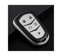 JBPIHZT For Cadillac SRX XTS XT5 ATS CTS BLS STS For Escalade 2020 2021 Key Shell TPU Leather Car Case Cover Auto Accessories(Silver)