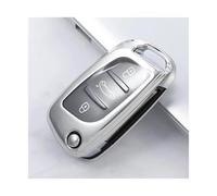 JBPIHZT For Citroen C2 C3 C4 C5 C6 C8 DS4 Protector TPU Soft 3Button Key Case Cover Keychain Accessories(Silver)