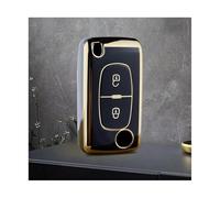 JBPIHZT For Citroen C2 C3 C4 C5 C6 C8 TPU Car Key Case Protector Keychain Accessories(BLACK,2 Button)