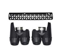 JBPIHZT For Defender 90 110 130 2020 2021 2022 2023 2024 2025 Exhaust Pipe Upgrade Aluminum Alloy Round Black Muffler Square Tip Nozzle(Round hole+mesh 2.0 A)