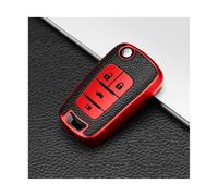 JBPIHZT For Opel For Astra For Corsa 3 4 Buttons TPU Leather Car Key Case Cover Shell Fob Accessories(RED,4button)