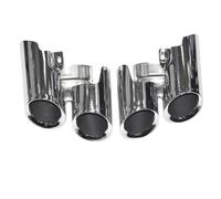 JBPIHZT For Panamera GTS 2014 2015 2016 Tailpipe Exhaust Retrofit Quad Sports Muffler Tip Nozzle Exhaust Head Auto Accesories(Glossy silver)