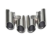 JBPIHZT For Panamera GTS 2014 2015 2016 Tailpipe Exhaust Retrofit Quad Sports Muffler Tip Nozzle Exhaust Head Auto Accesories(Matte silver)
