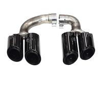 JBPIHZT For Porsche For Cayenne Hybrid 2018 2019 2020-2024 2025 Exhaust Pipe Upgrade GTS Stainless Steel Black Quad Muffler Tip Nozzle(Three layers Black)