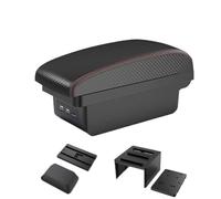 JBPIHZT For SEAT For Leon III 2012 2013 2014 2015 2016 2017 2018 2019 2020 Armrest Storage Box Interior Auto Parts(B1 Black red 3USB)