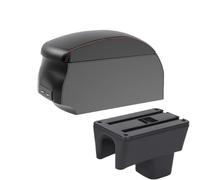 JBPIHZT For Suzuki For Swift 2005-2023 Car Armrest Car Central Armrest Box Storage Box Modification Parts With Cup Holder USB(A1 Black Red single)