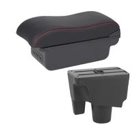 JBPIHZT For Toyota For Aqua For Prius C Car Armrest Auto Storage Box Heighten Interior Details Car Accessories(B1 Black red 3USB)