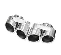 JBPIHZT For X5 G05 X6 G06 X7 G07 2019+ Car Quad Carbon Fiber Exhaust Tip Muffler Tip Exhaust Pipe System Nozzle Modification Accesories(Silver)