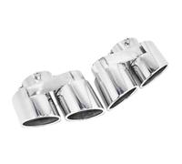 JBPIHZT For X5 X6 X7 G05 G06 G07 2020 2021 2022 2023 2024 Quad Tailpipe Muffler Carbon Fiber Exhaust Pipe Tip Nozzle Exhaust Head(Stainless Steel Silver)