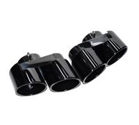 JBPIHZT For X5 X6 X7 G05 G06 G07 2020 2021 2022 2023 2024 Quad Tailpipe Muffler Carbon Fiber Exhaust Pipe Tip Nozzle Exhaust Head(Stainless Steel Black a)