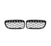 JBPIHZT Front Bumper Grilles Grill Accessories Glossy Black Diamond Style For 3-Series E90 E91 2009-2012(Silver)