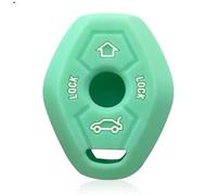 JBPIHZT Key Case Cover For E38 E39 E46 E53 E60 E61 E83 E85 E86 X3 X5 Z3 Z4 1 3 5 7 Silicone Series Holder Auto Accessories(Glass Green)