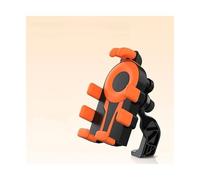 JBPIHZT Motorcycle Cell Phone Holder GPS Shockproof Smartphone Handlebar Rearview Mirror Mount Airbag Shock Absorber Bracket(Orange,Mirror)