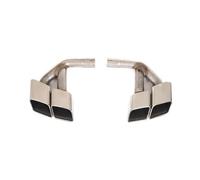 JBPIHZT One Pair Stainless Steel Exhaust Muffler Tips For Q7 2016 2017 2018 2019 Four Square Tips Black/Silver Muffler Tail(Silver)