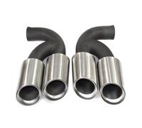 JBPIHZT Quad Car Exhaust Tip For Cayenne 958 2011 2012 2013 2014 304 Stainless Steel Muffler Tip Nozzle Tailpipe Exhaust System Tuning Tip(Silver A Short)