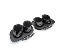 JBPIHZT Quad Car Exhaust Tip For Porsche 992 For Carrera 2/4 /S /4S 304 Stainless Steel Muffler Tip Tailpipe Exhaust System Nozzle Tips(BLACK)