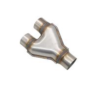 JBPIHZT Universal Car Dual Exhaust Tips Exhuast Y Pipe Double Outlet Muffler Tip 409 Stainless Steel 3-Way Pipe Car Tail 51 57 63 76MM(51MM)