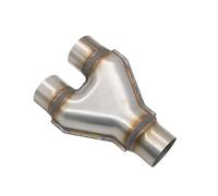 JBPIHZT Universal Car Dual Exhaust Tips Exhuast Y Pipe Double Outlet Muffler Tip 409 Stainless Steel 3-Way Pipe Car Tail 51 57 63 76MM(76MM)