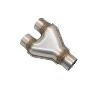 JBPIHZT Universal Car Dual Exhaust Tips Exhuast Y Pipe Double Outlet Muffler Tip 409 Stainless Steel 3-Way Pipe Car Tail 51 57 63 76MM(57MM)