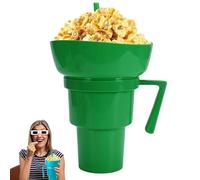 JBPPIOOUA Stadium Tumbler with Snack Bowl, Cup Bowl Combo, 2-in-1 Snack Drink Cup, Reusable,900ml, for Popcorn Candy Chips More for Movies and Stadium