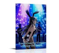 JBQOUOUZ Rascal Does Not Dream of Bunny Girl Senpai Hot-blooded Anime Classic Anime Canvas Poster Wall Art Decorative Painting Bedroom Painting Posters 16x24inch(40x60cm) Frame-style