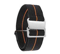 JBR French Troops Parachute Style Watch Band - Elastic Fabric Nylon Waterproof Military Replacement Watch Strap - Choice of Colors - 18mm 20mm 22mm (22mm, Black-Orange)