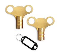 JBR Radiator Bleed Key Pack of 2, Brass Radiator Key for Bleeding, Valve Clock Key for Radiator Valve Caps and Air Vent, Easy to Use Plumbing Bleed Key