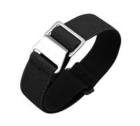 JBRUN French Troops Parachute Style Watch Band - Elastic Fabric Nylon Waterproof Military Replacement Watch Strap - Choice of Colors - 18mm 20mm 22mm (22mm, A-Black)