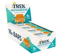 JB's TREK High Protein Flapjack Salted Caramel - Gluten Free - Plant Based - Vegan Snack - 50 g x 16 Bars