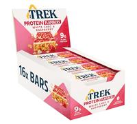 JB's Trek High Protein Flapjack White Chocolate Raspberry - Gluten Free - Plant Based - Vegan Snack - 50g x 16 bars