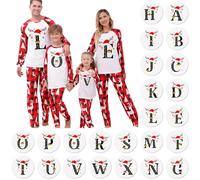 Jbsabotad Christmas Pyjamas Family A-Z Letter Printed Matching Christmas Pjs For Family Mens Womens Xmas Pyjamas Kids His And Hers Pjs Cartoon Cute Boys Girls Matching Xmas Pj For Couple