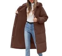 Jbsabotad Winter Jackets For Women Uk Mid-Lenght Puffer Jackets Women With Hood Solid Color Long Sleeve Quilted Down Jacket Comfortable Warm Parka Coat Waterproof Loose Fit Cotton Coat With Pockets