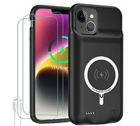 JBUBN Battery Case for iPhone 14, New 10000mAh High Capacity Portable Rechargeable Charging Case, Wireless Charging Compatible with iPhone 14 (6.1 inch) and Carplay(Black), FYT-D88