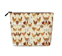 JBYJBX A Brood Of Chickens Print Makeup Bag Waterproof Travel Cosmetic Tote Zippered Pouch For Women Toiletry Bag, Black, One Size, Black, One Size