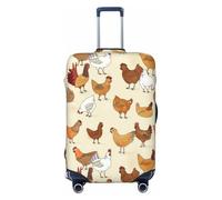 JBYJBX A Brood Of Chickens Print Suitcase Cover Luggage Protector Washable Elastic Fashionable Travel Gear Cover, Black, X-Large