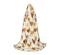 JBYJBX A Brood Of Chickens Print Unisex Hooded Cloak Halloween Cosplay Costume Christmas Carnival Party Wear Cape