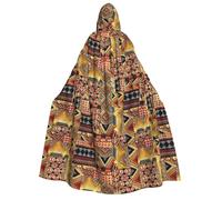 JBYJBX African Textile Patchwork Print Men Women Hooded Cloak Cosplay Carnival Costume Party Masquerade Indoor Outdoor