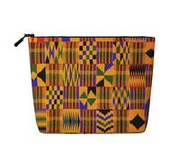 JBYJBX African Weaving Print Makeup Bag Waterproof Travel Cosmetic Tote Zippered Pouch For Women Toiletry Bag, Black, One Size, Black, One Size