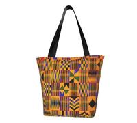 JBYJBX African Weaving Print Trendy Lightweight Shoulder Tote Bag Travel Beach Work Commuting Multiple Occasions
