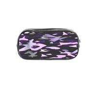 Jbyjbx American Camouflage Purple Print Clear Pencil Case Lightweight Pouch Travel Office Transparent Stationery Organizer