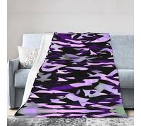 JBYJBX American Camouflage Purple Print Ultra-Soft Micro Throw Blanket Light Weight Warm Room Fall Winter Spring 60"X 50"in