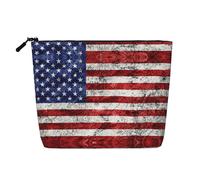 JBYJBX American Flag Independence Fourth Of July Print Makeup Bag Waterproof Travel Cosmetic Tote Zippered Pouch For Women Toiletry Bag, Black, One Size, Black, One Size