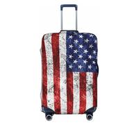 JBYJBX American Flag Independence Fourth Of July Print Suitcase Cover Luggage Protector Washable Elastic Fashionable Travel Gear Cover, Black, L
