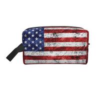 JBYJBX American Flag Independence Fourth Of July Print Travel Storage Bag Capacity Zippered For Toiletries Cosmetics Daily Essentials, White, One Size, White, One Size