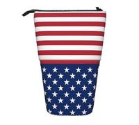 JBYJBX American Flag Stars Stripes Print Pencil Case Multipurpose Telescopic Pencil Case Organizer, Stationery Storage Bag
