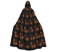JBYJBX American Flag With Cowboy Boots Print Halloween Cosplay Medieval Festivals For Unisex Full Length Cloak With Hat Hooded
