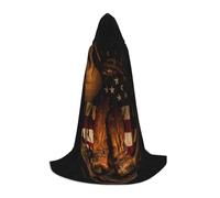 JBYJBX American Flag With Cowboy Boots Print Unisex Hooded Cloak Halloween Cosplay Costume Christmas Carnival Party Wear Cape