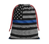 JBYJBX American Thin Blue Line Flag Print Convenience Drawstring Gift Multipurpose Pouches Daily Storage Travel Essentials